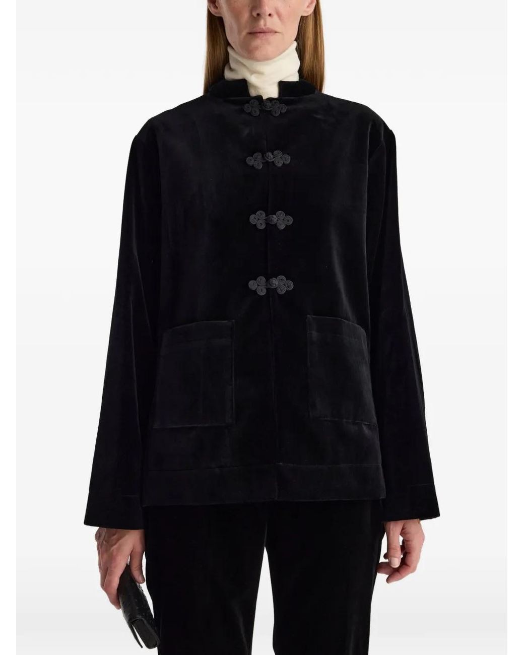Rohe Black Veste En Velours À Fermeture Pankou