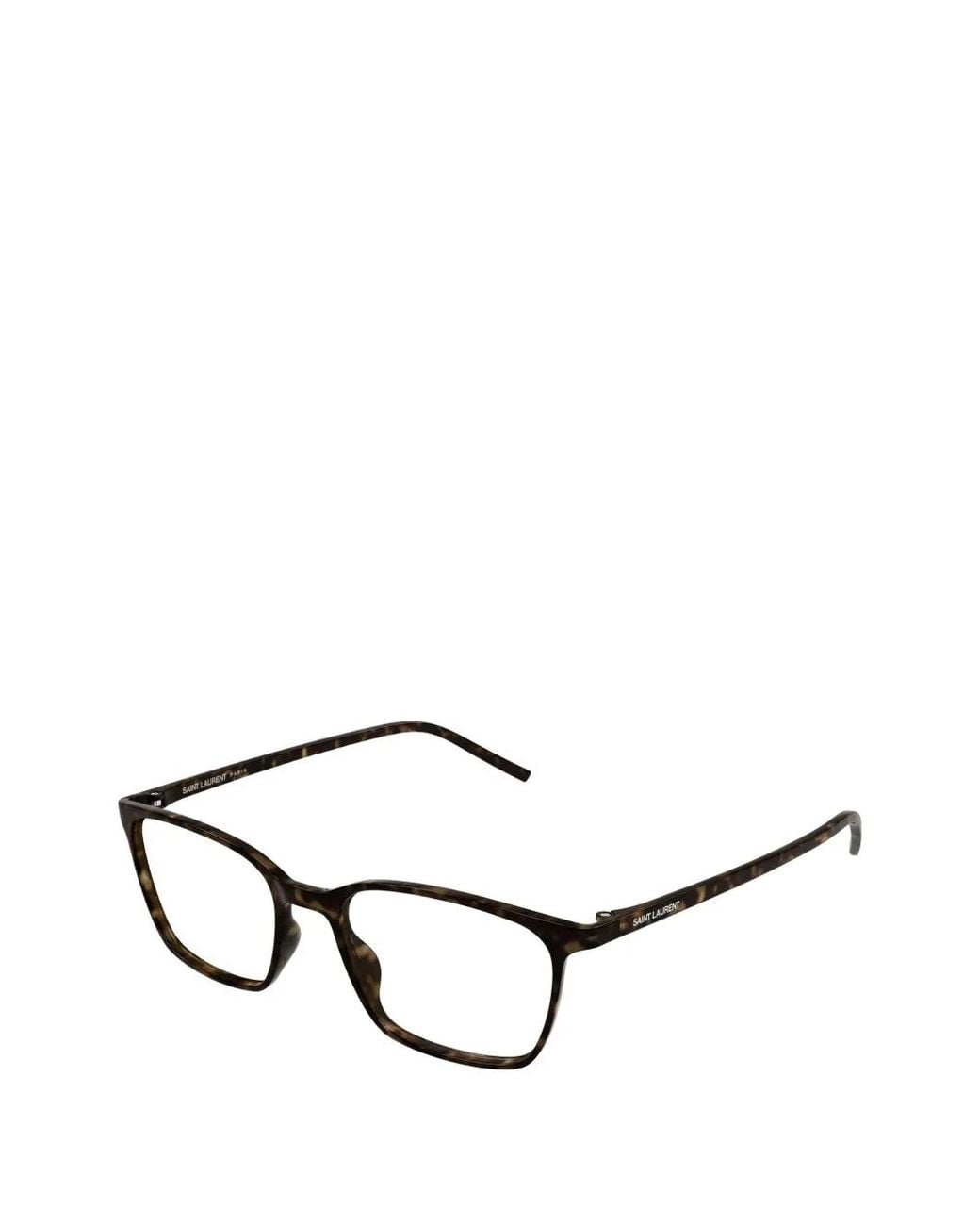 Saint Laurent Black Rectangle-Frame Glasses