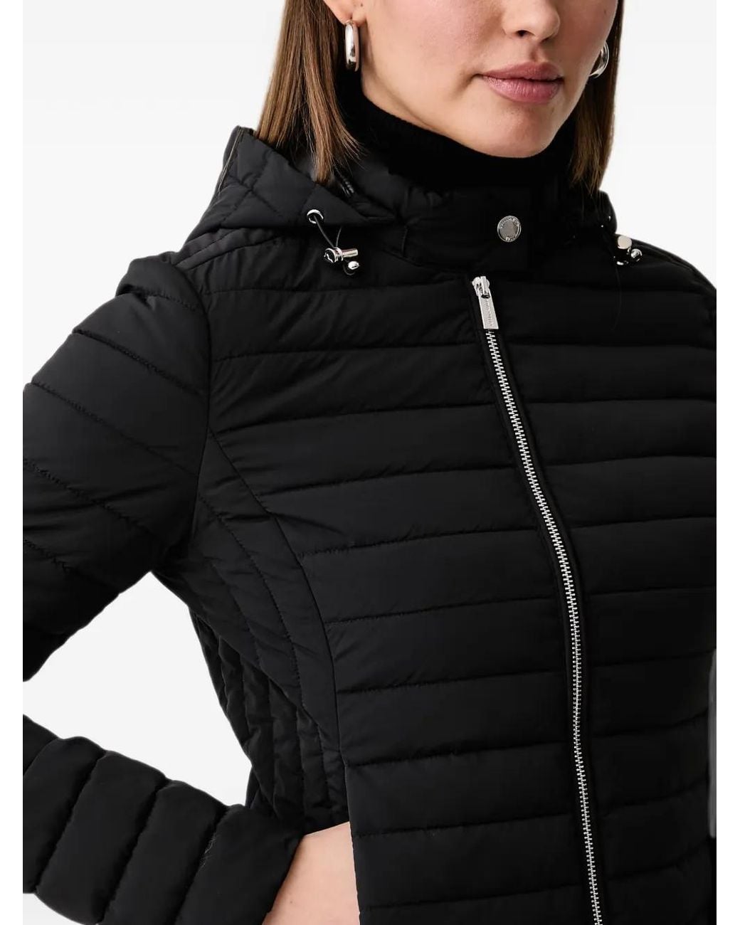 Trussardi Black Quilted Hooded Jacket