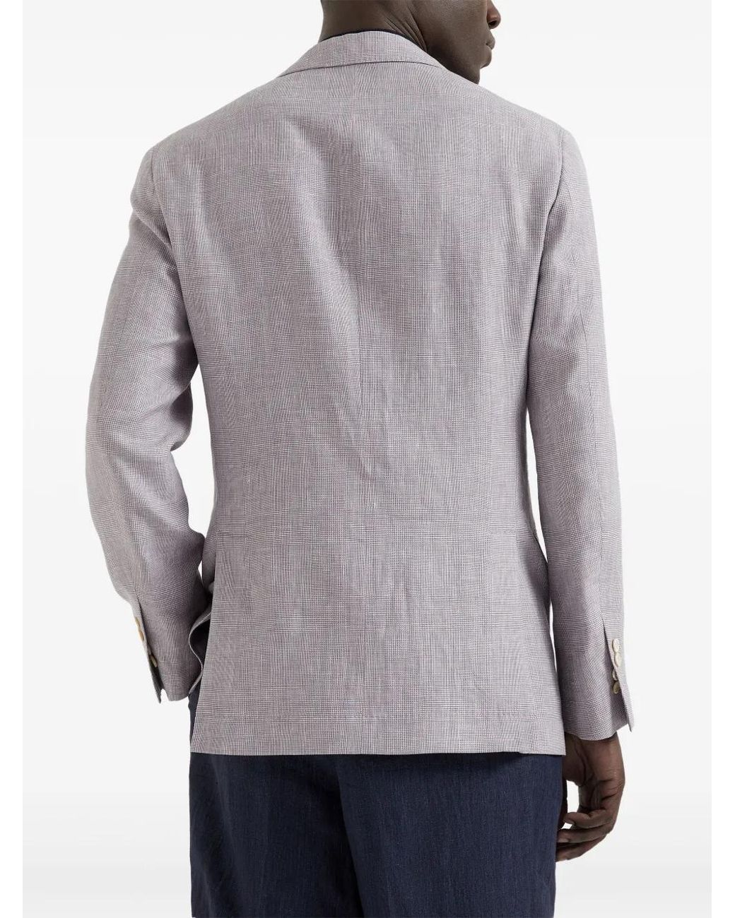 Brunello Cucinelli Gray Prince Of Wales Checked Blazer for men