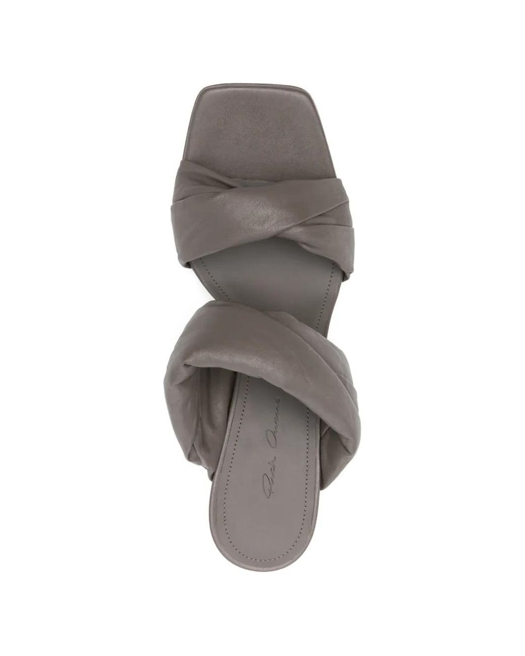 Rick Owens White Twisted Lambskin Sandals