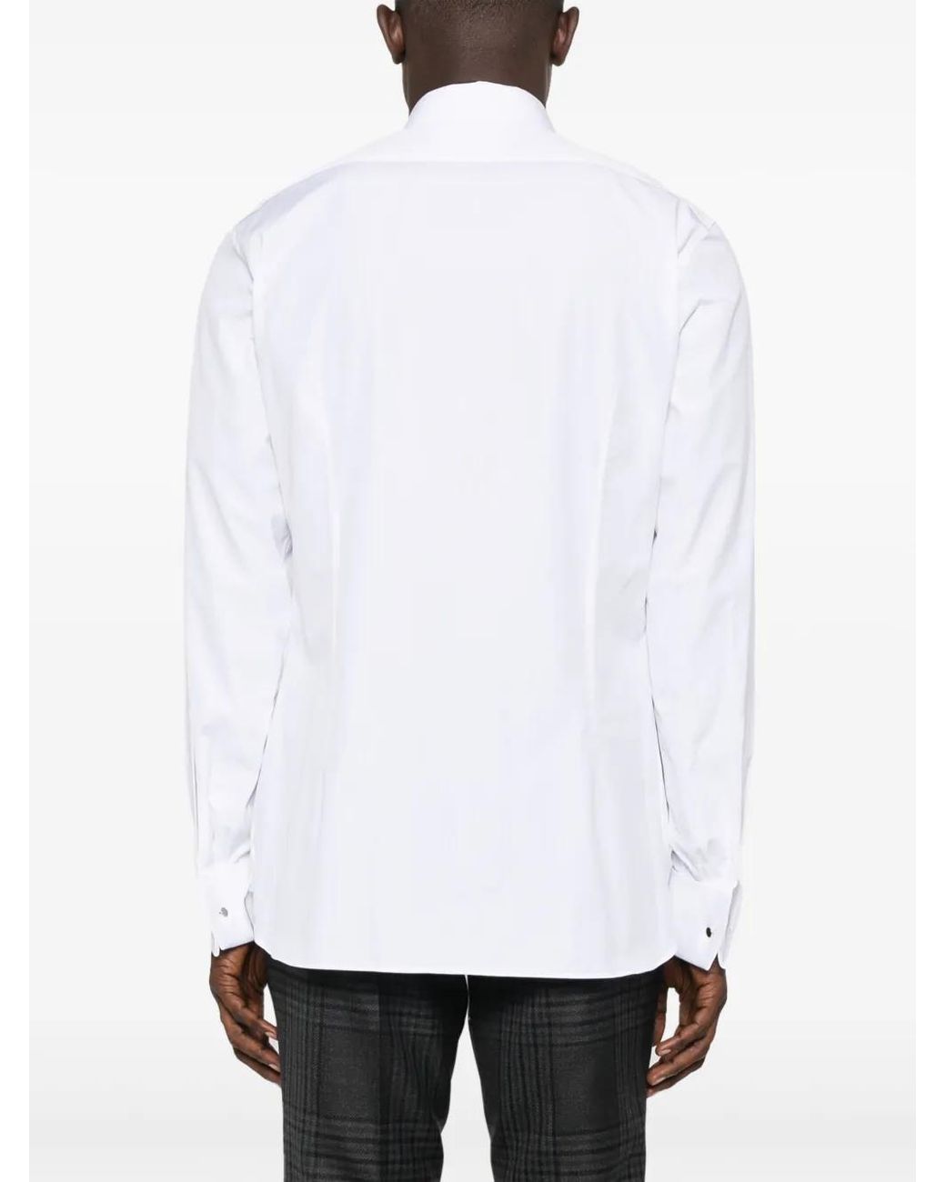Tom Ford White Classic Spread-Collar Cotton Shirt for men
