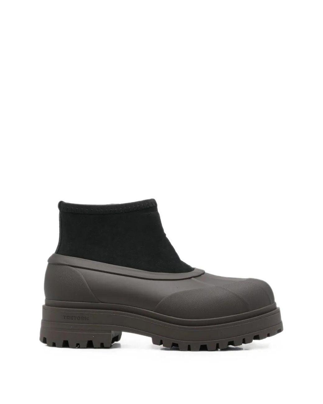Tretorn Black Avan Hybrid Panelled Chunky-Sole Ankle Boots