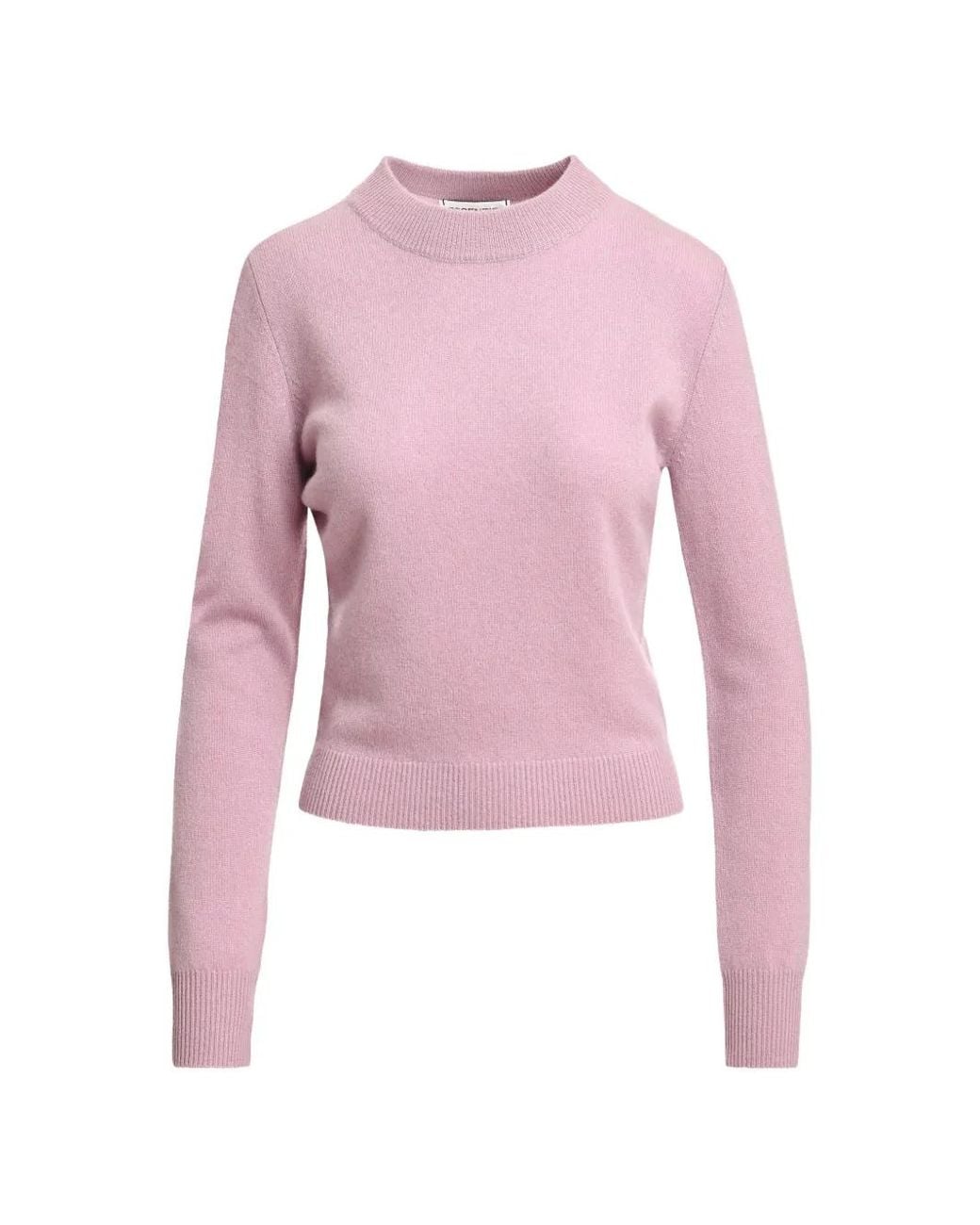 Essentiel Antwerp Pink Kash Ribbed-Trim Sweater