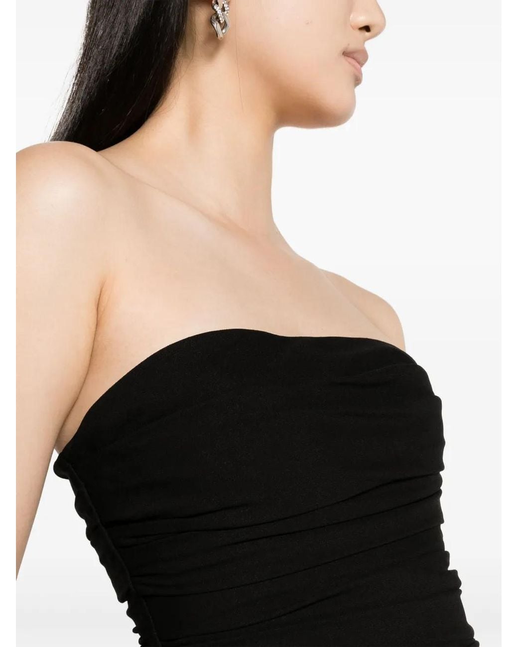 Moschino Black Ruched Bandeau Top