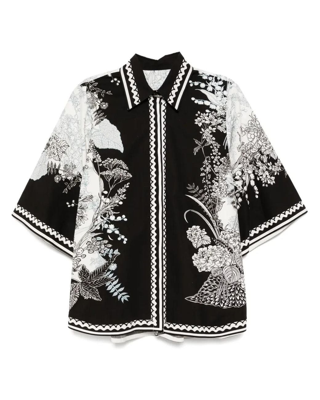 Elie Saab Black Printed Cotton Shirt