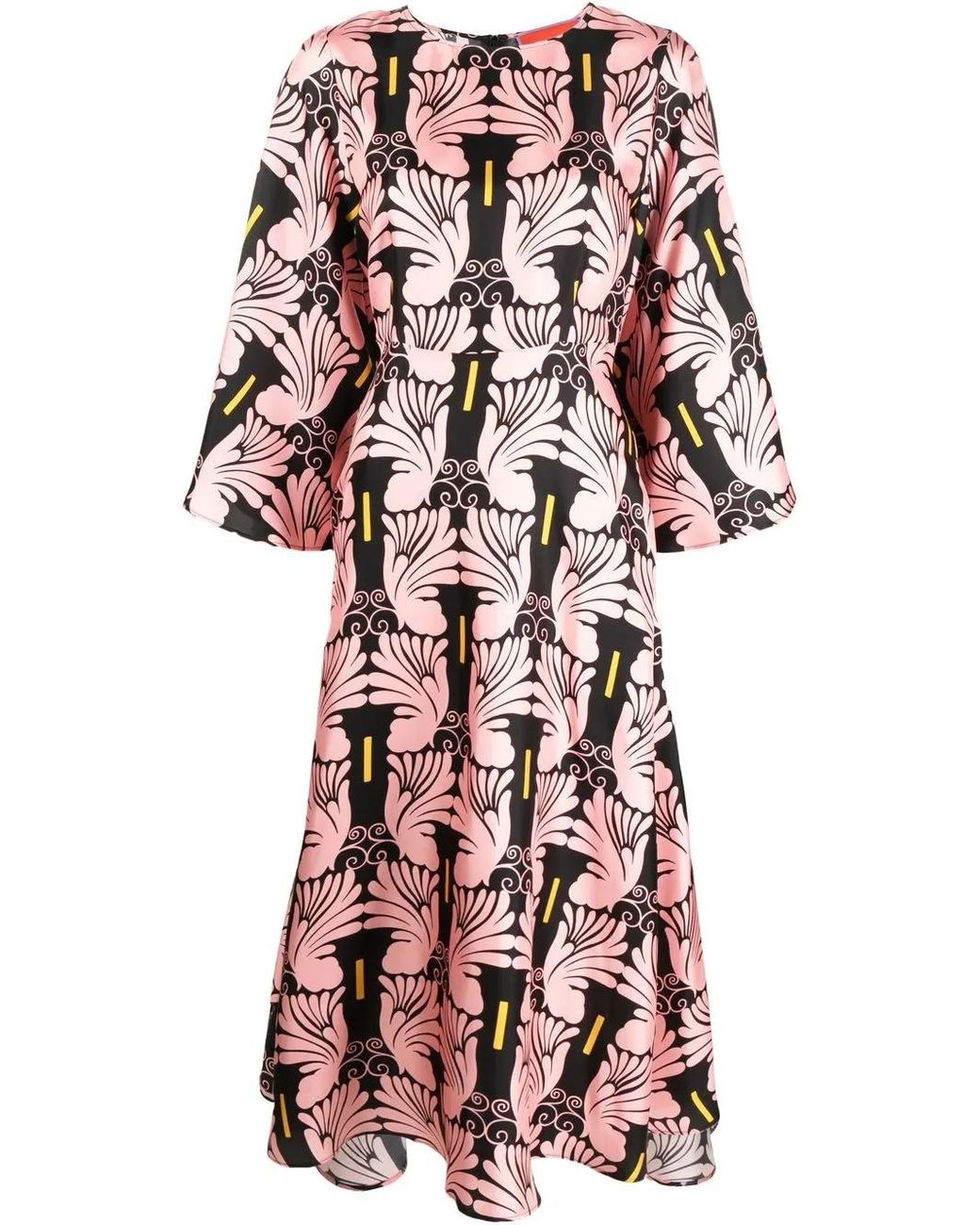 LaDoubleJ Red Sorella Printed Silk Dress