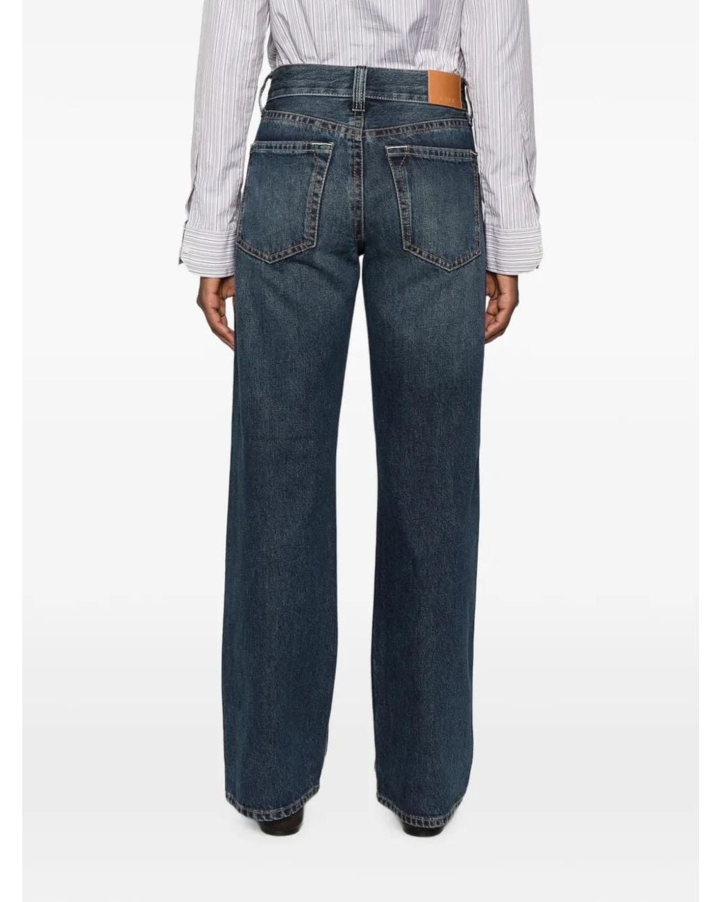 6397 Blue Faded-Effect Straight-Leg Jeans