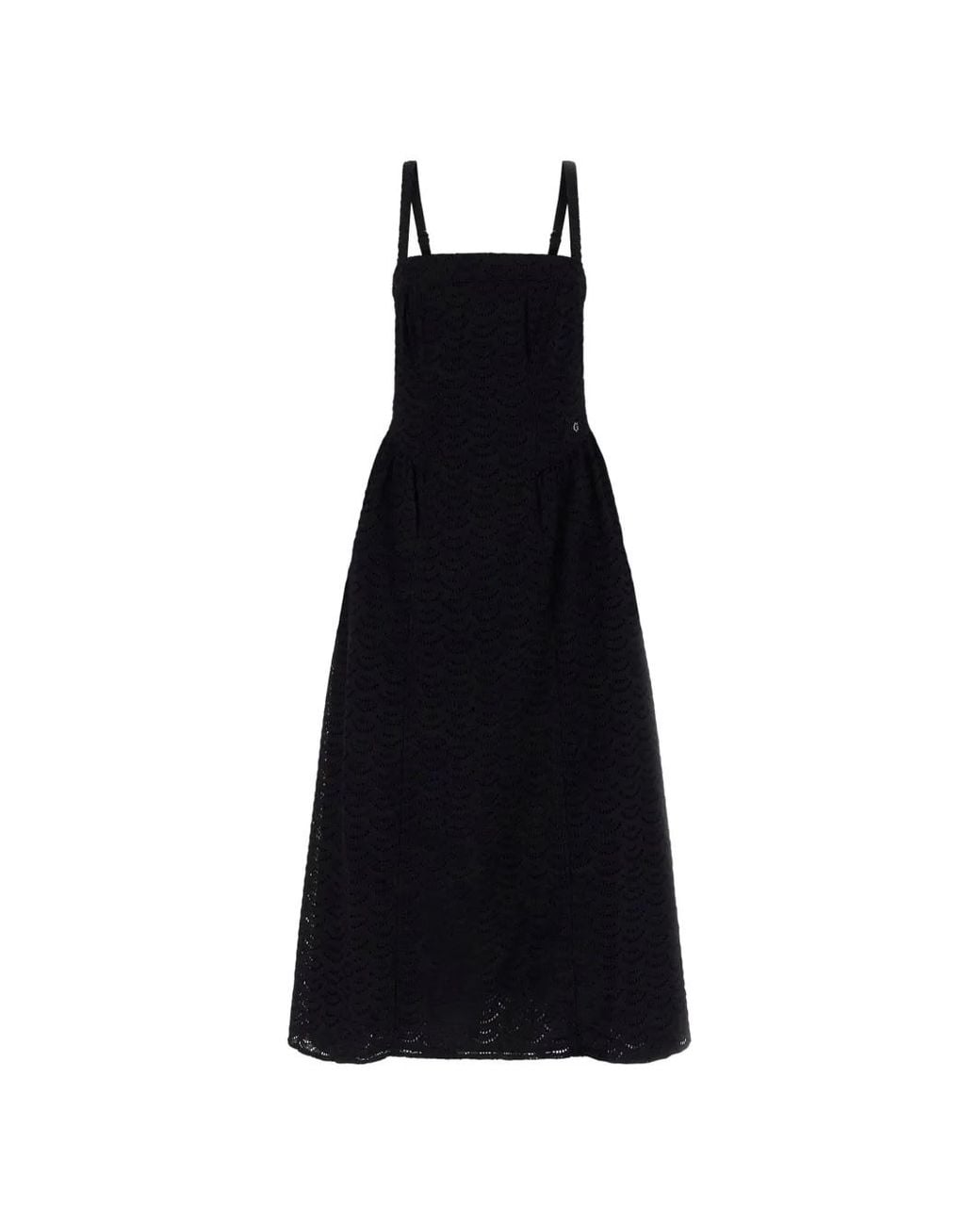 Guess Black Sharon Broderie-Anglaise Midi Dress