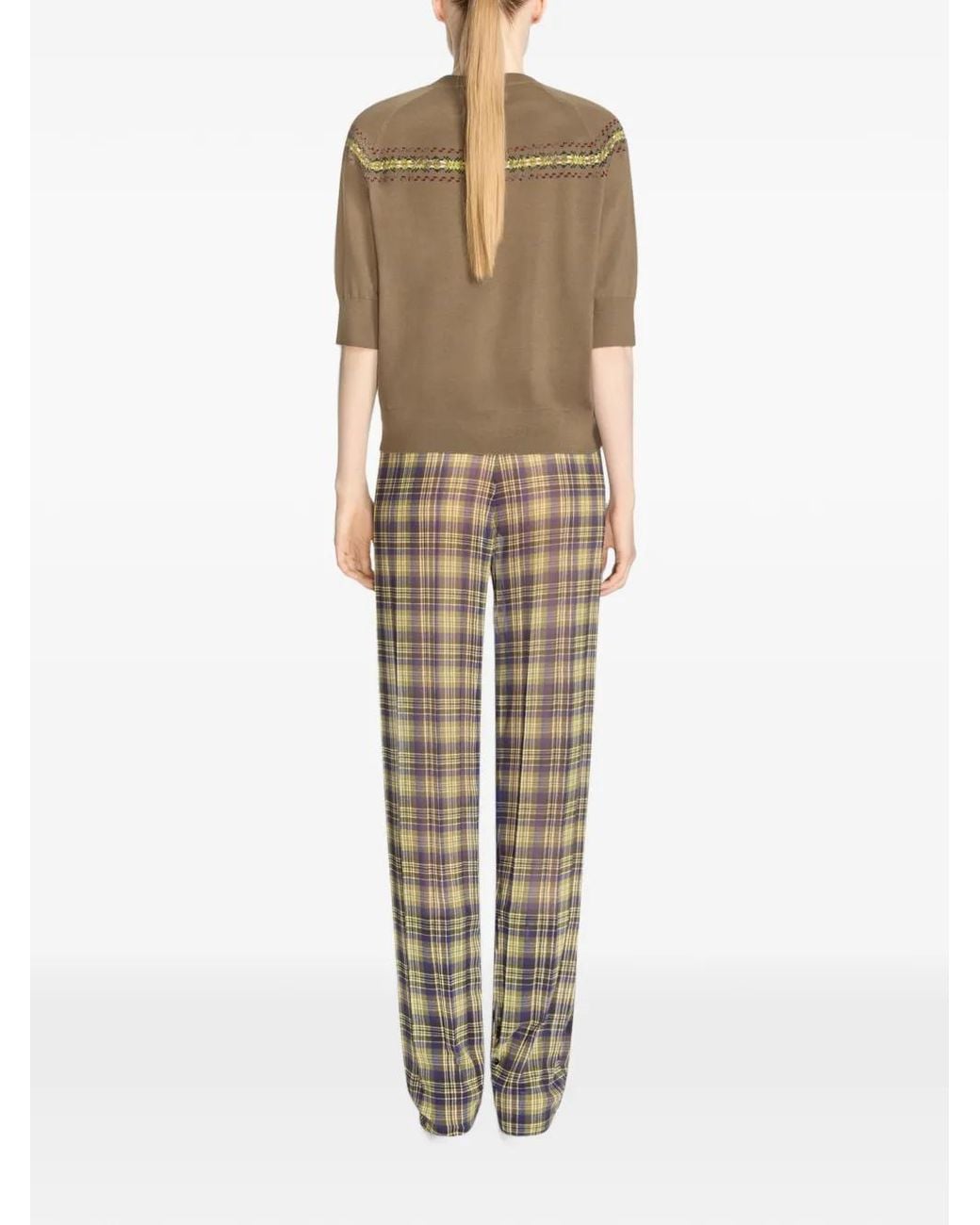 Dries Van Noten Natural Pull À Logo Brodé