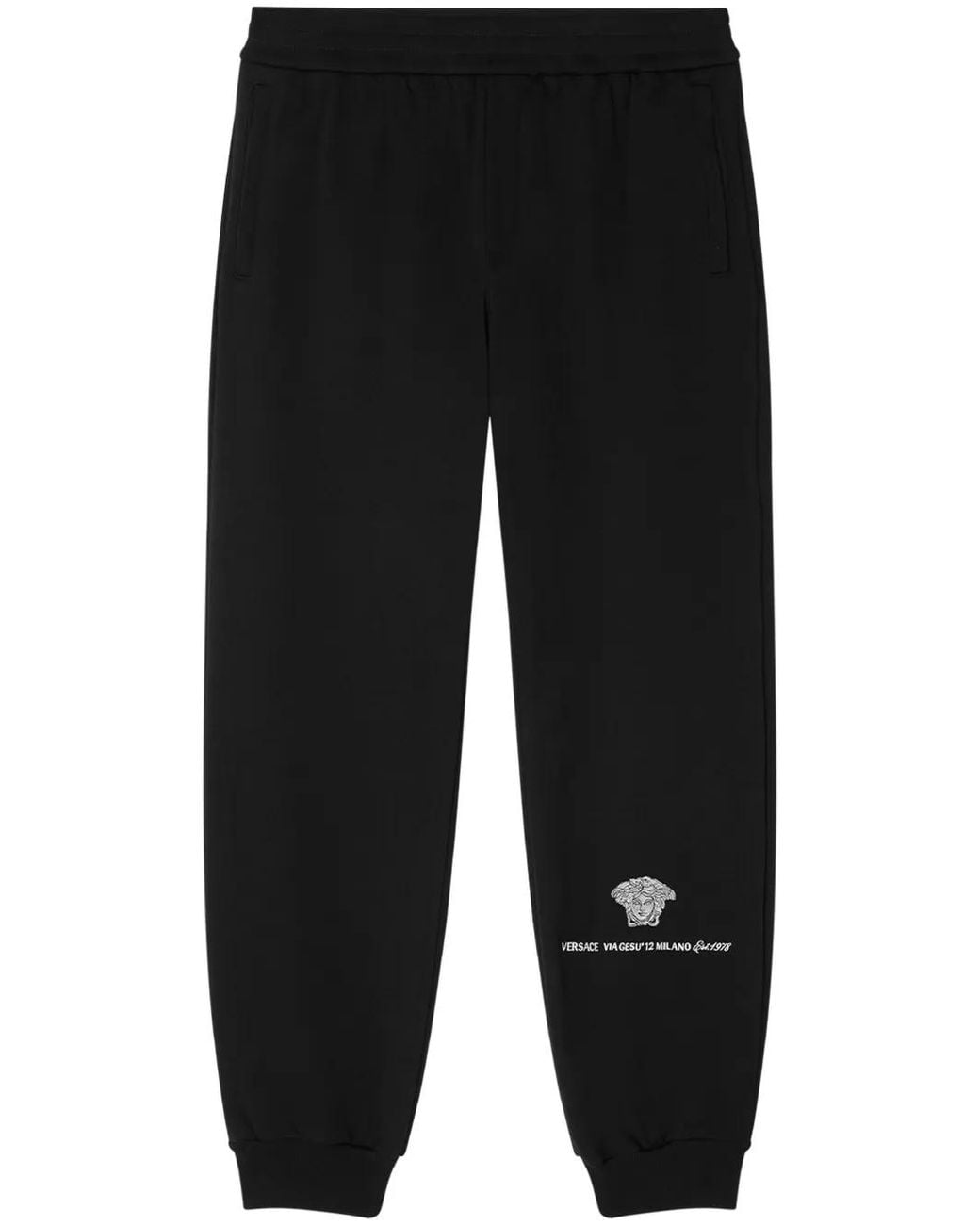 Versace Black Medusa Milano Track Pants for men