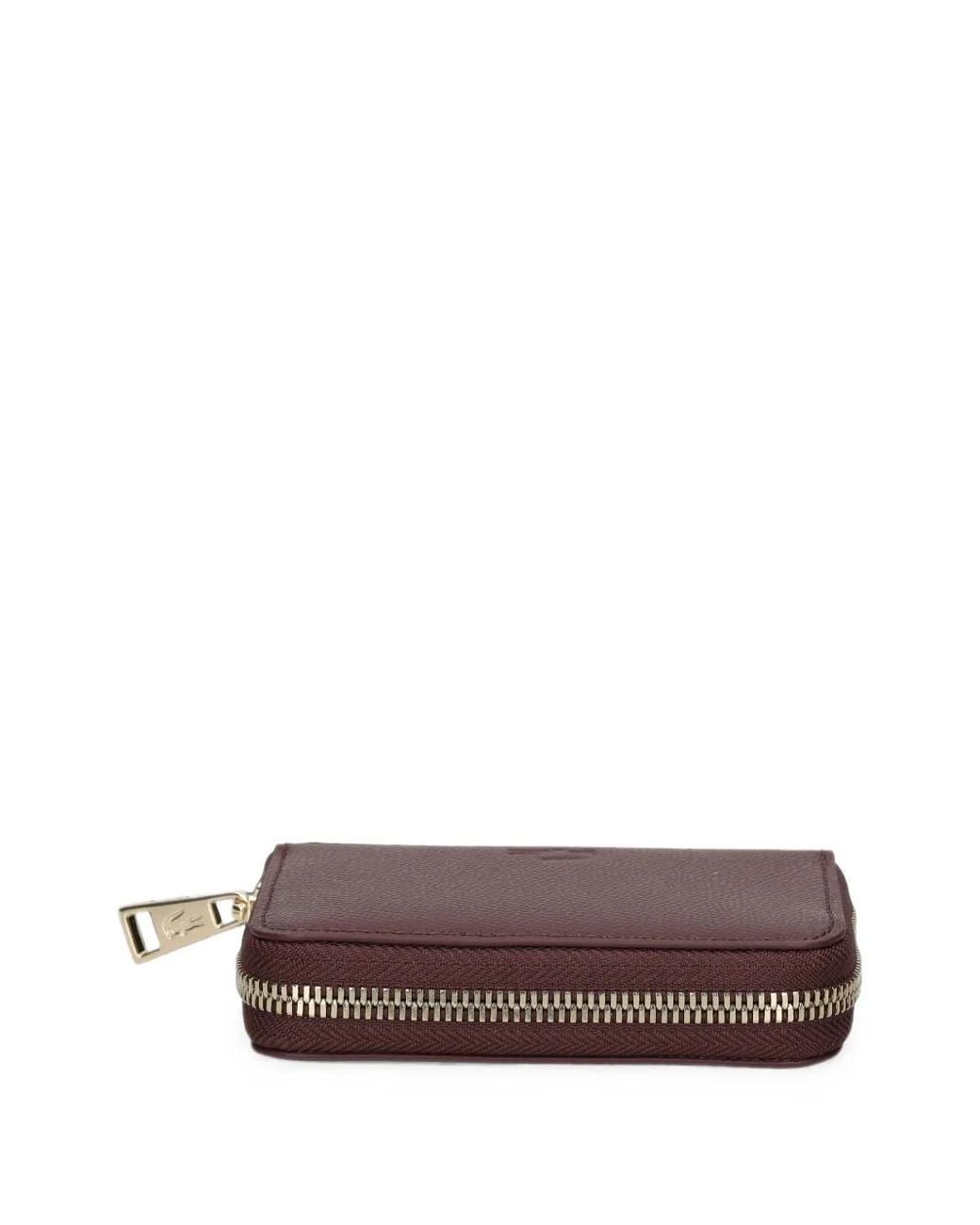 Lacoste Purple Mini Champs-Élysées Logo-Print Leather Wallet