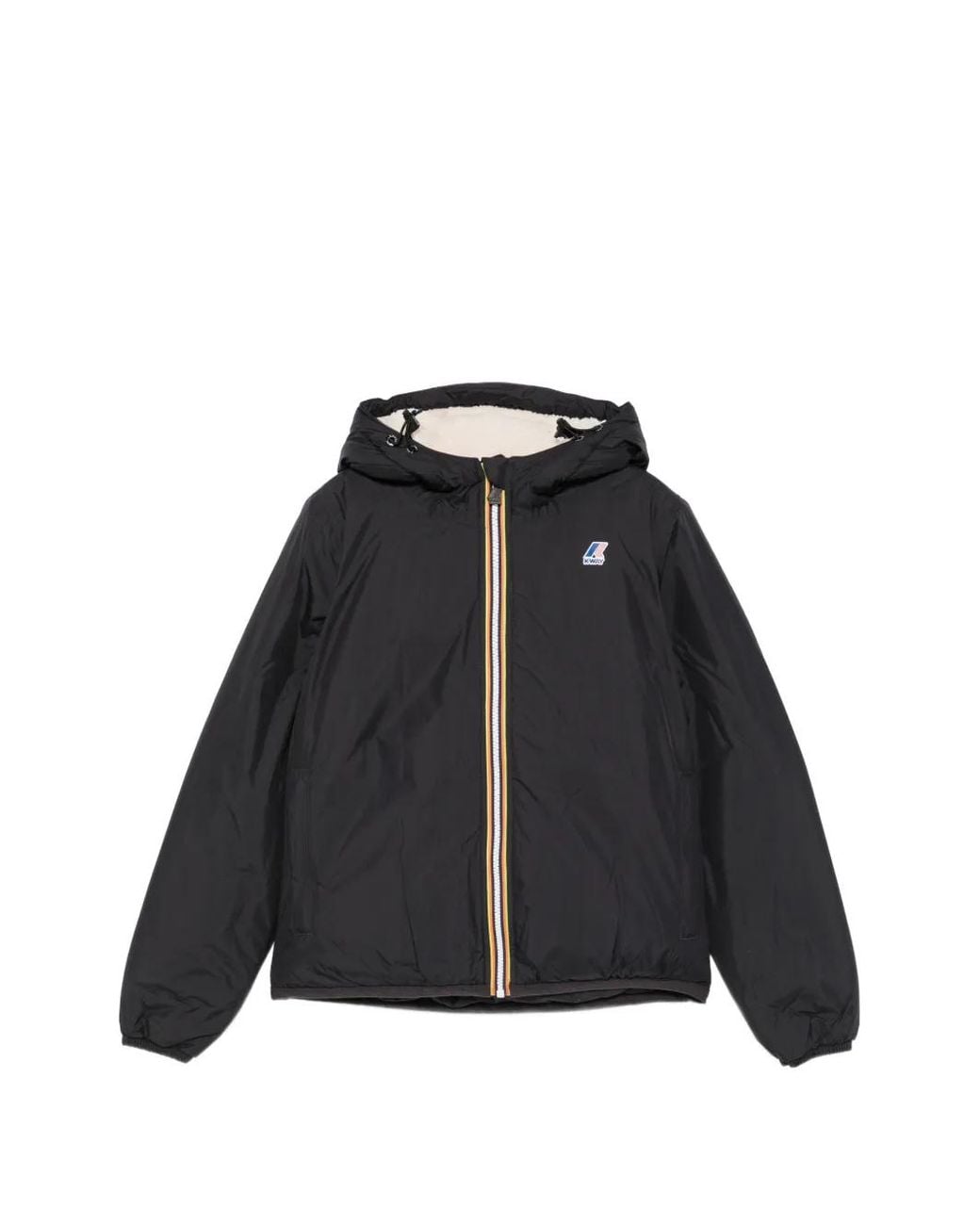 K-Way Black Hooded Zip-Up Jacket