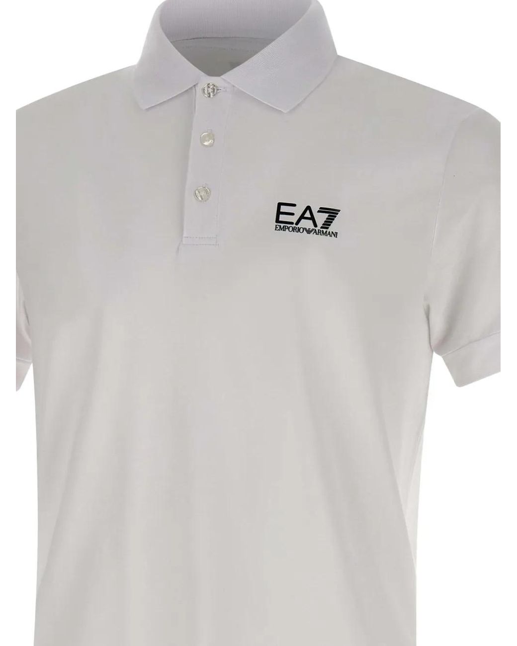Polo À Logo Imprimé EA7 pour homme en coloris White