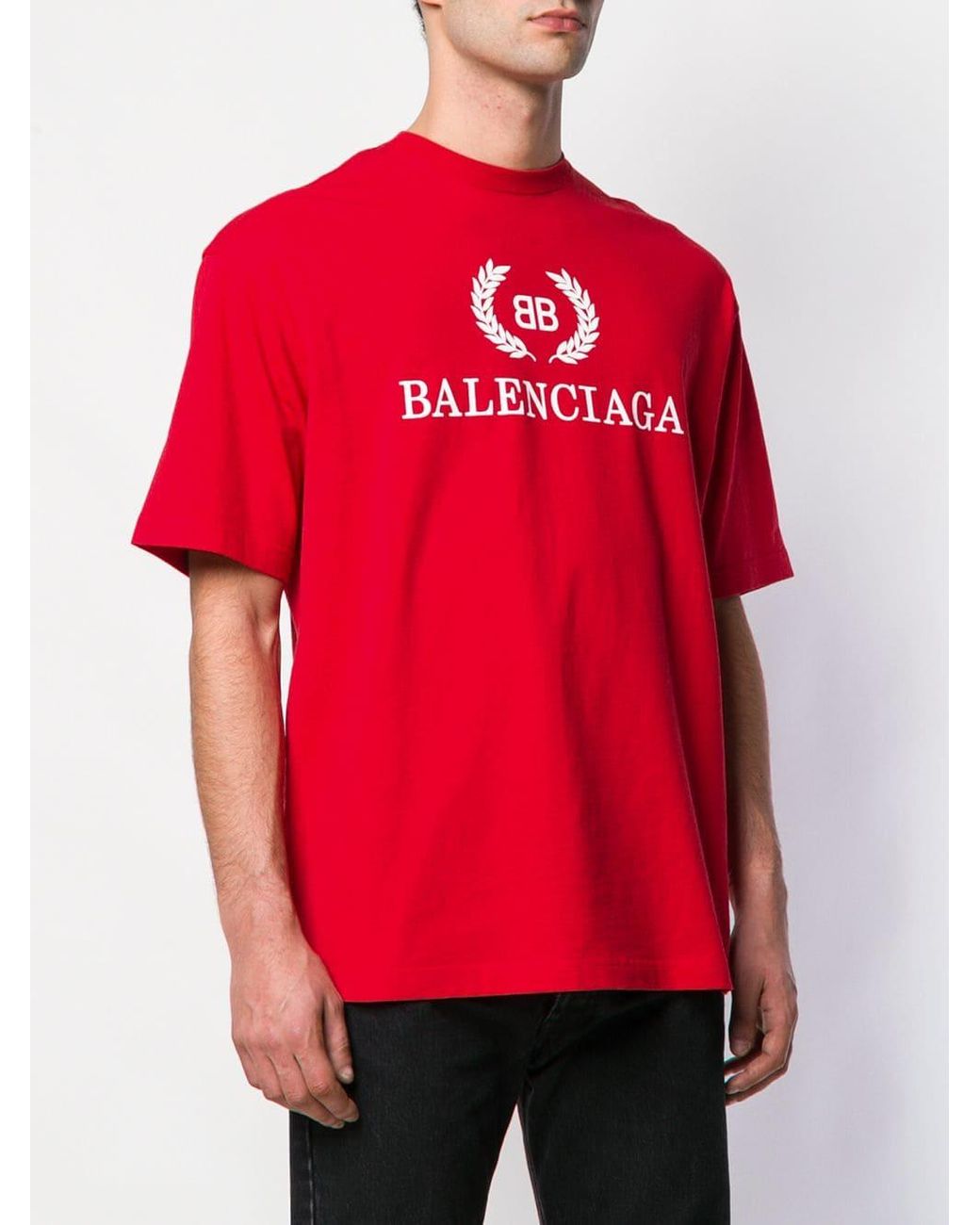 Camiseta con logo Balenciaga de hombre de color Rojo | Lyst