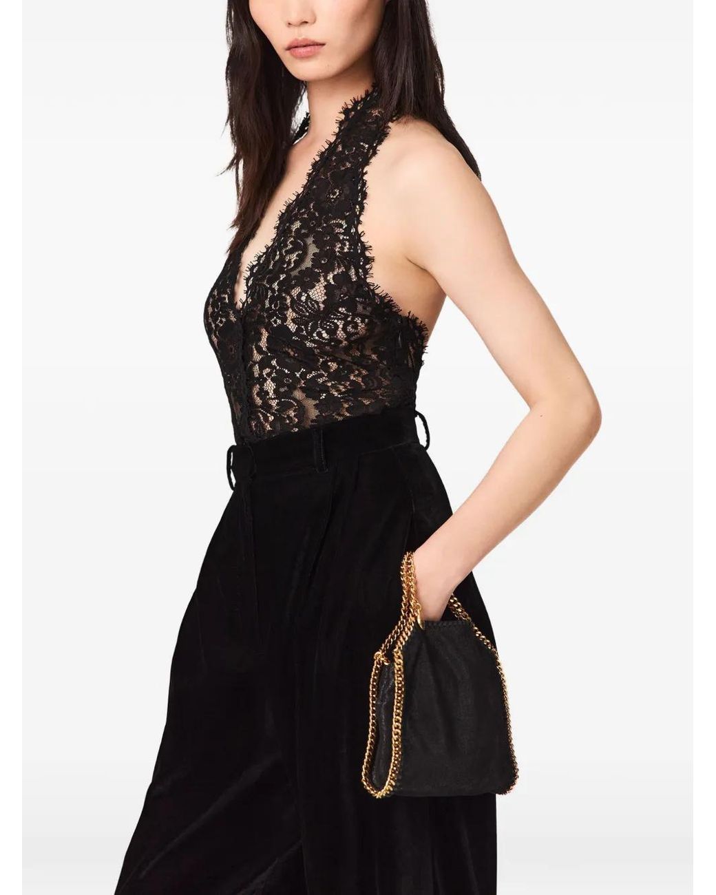 Stella McCartney Black Haut En Dentelle À Dos Nu