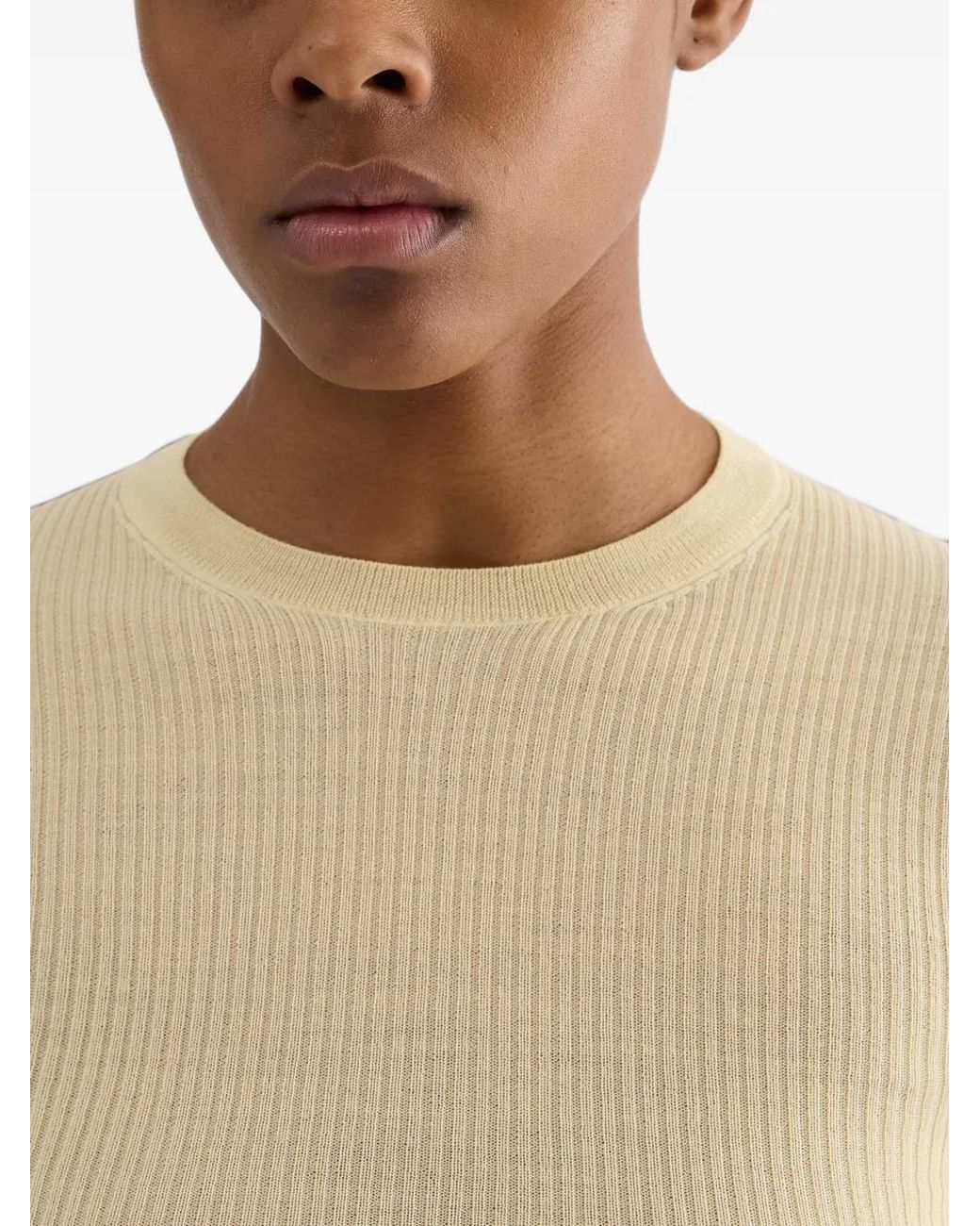 Jil Sander White Lightweight Wool Crew-Neck Sweater
