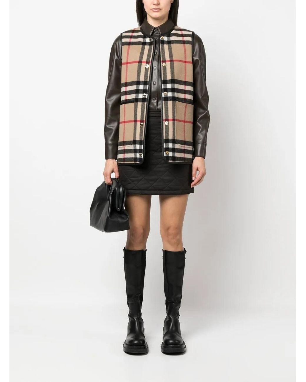 Burberry Black Cotton Miniskirt Diamond Quilting