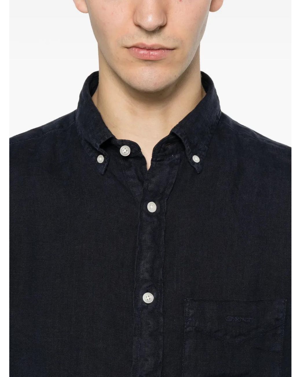 Gant Blue Button-Down Chest-Pocket Shirt for men