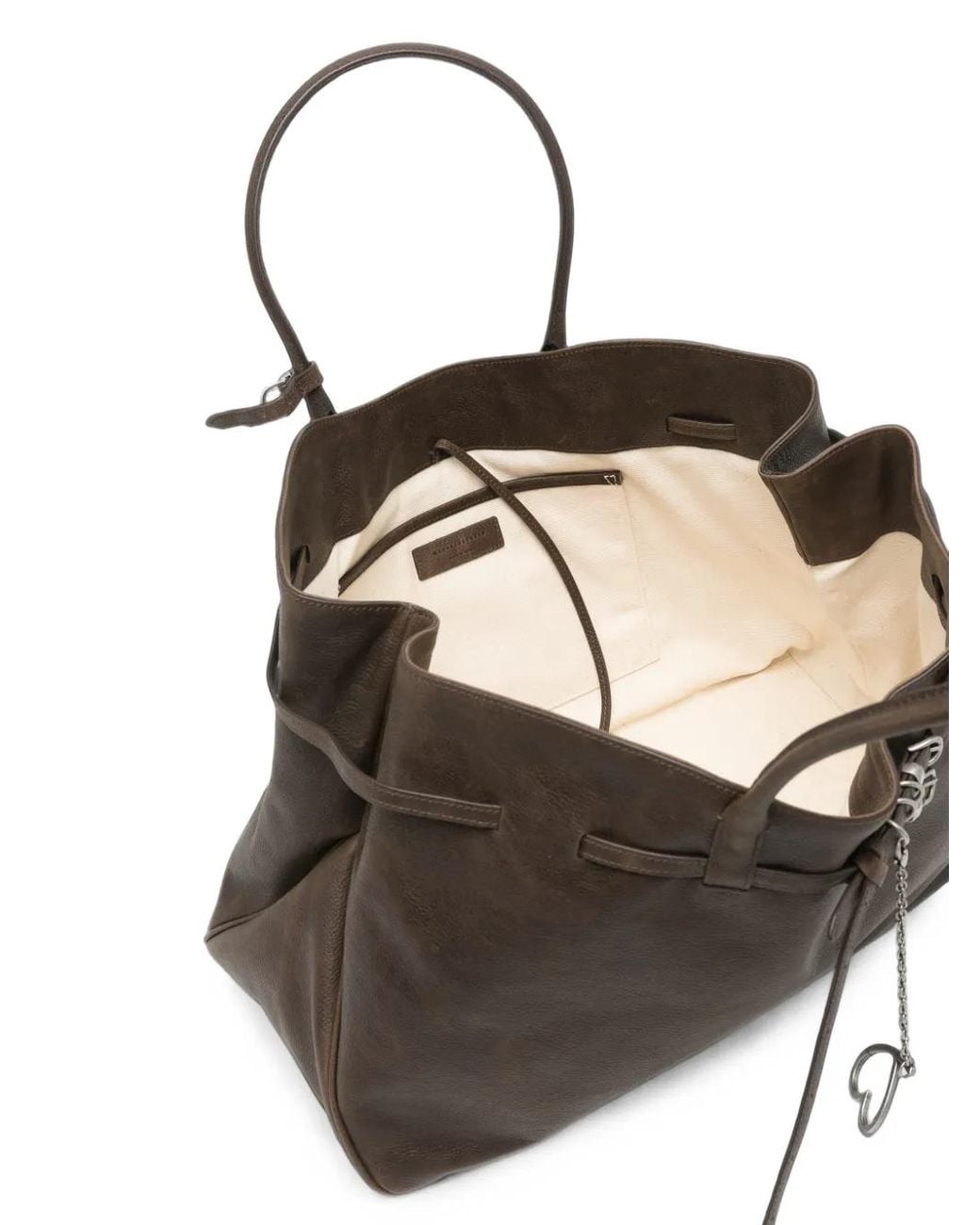MARGE SHERWOOD Black Buckle-Detail Heart-Charm Tote Bag