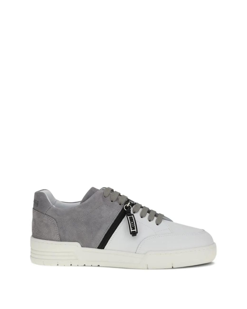 Moschino White Zip-Detail Sneakers for men