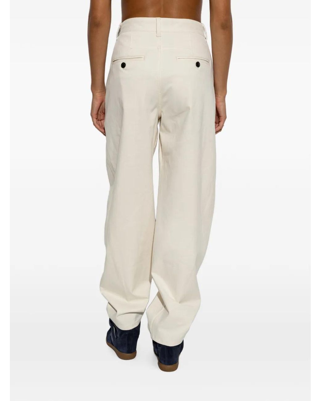 Isabel Marant White Lenadia Pleated Trousers