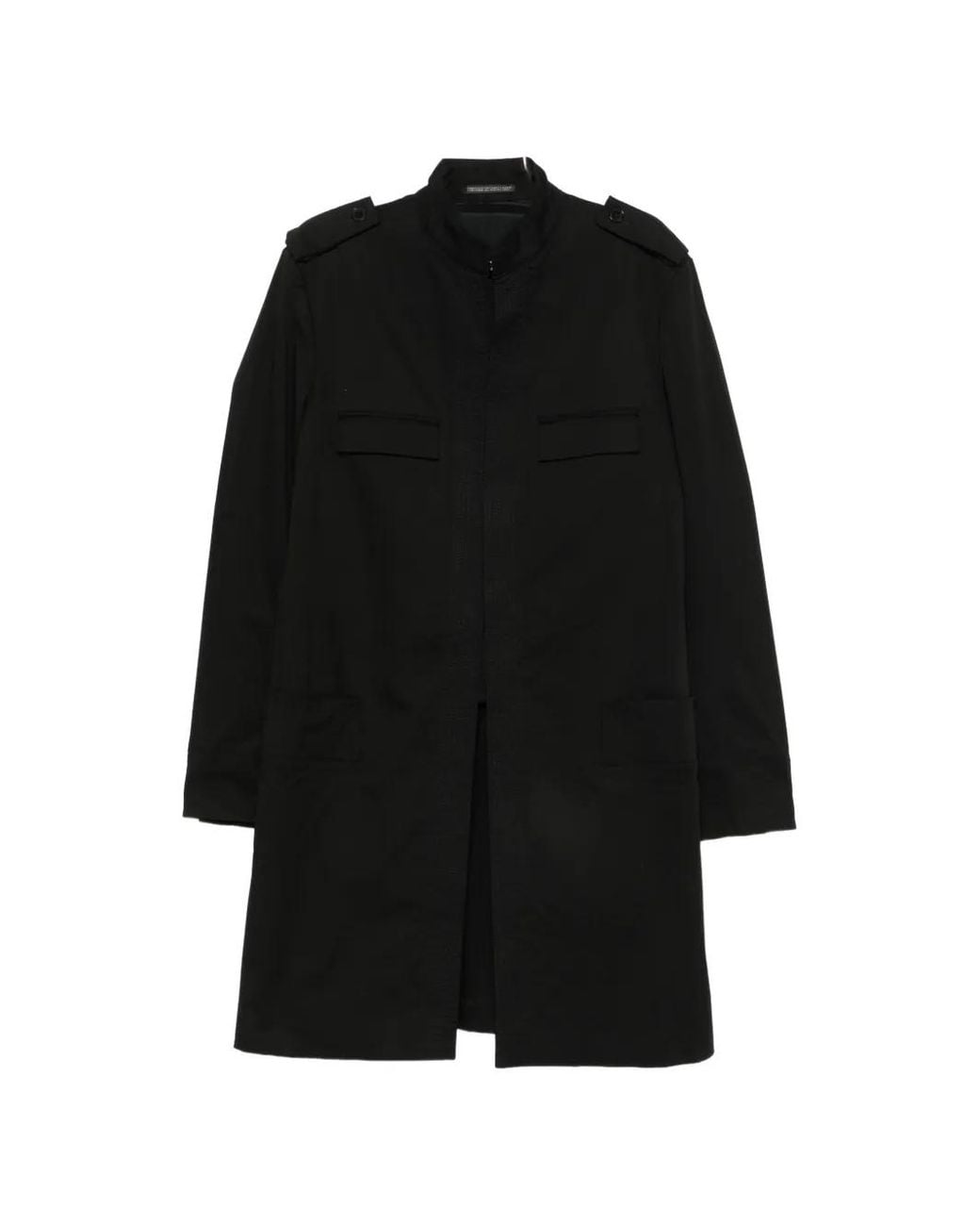 Yohji Yamamoto Black Epaulette-Detail High-Neck Jacket for men