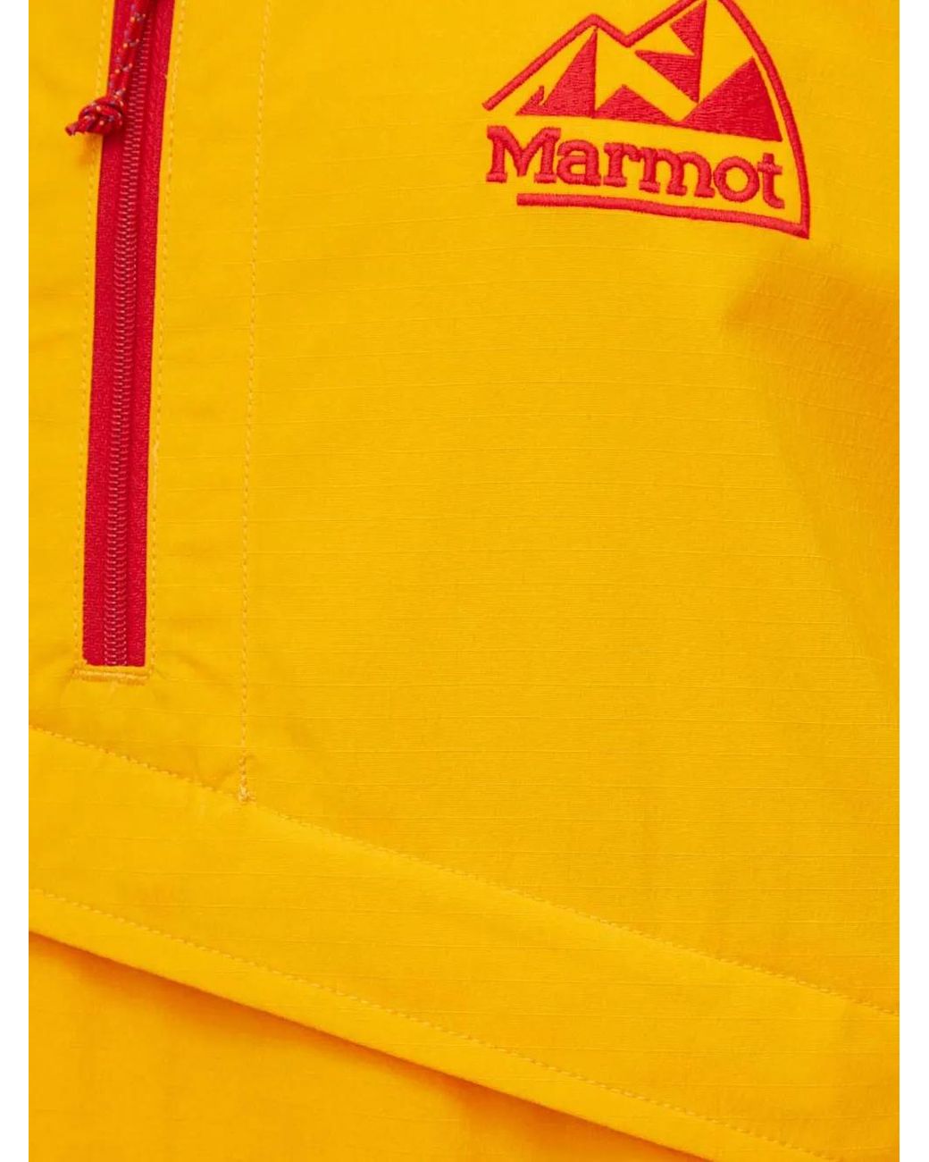 Marmot Yellow Logo-Embroidered Hooded Jacket for men