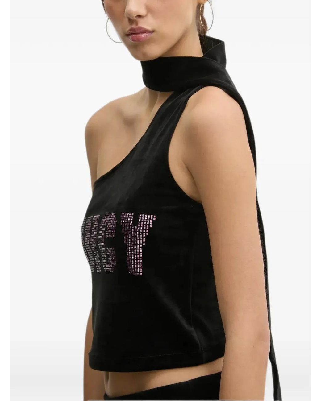 Juicy Couture Black Logo-Print Top