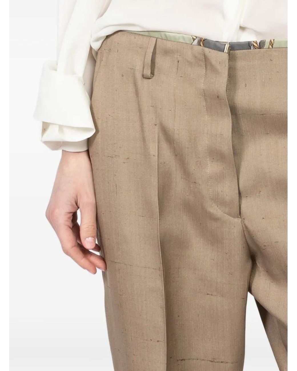 Ibrigu Zijden Broek in het Natural