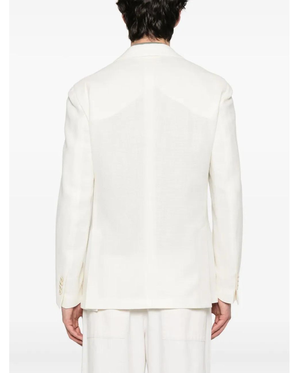 Lardini White Basketweave Blazer for men