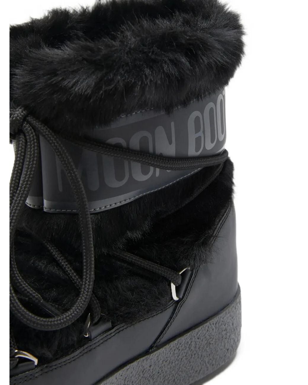 Moon Boot Black Ltrack Low Faux-Fur Boots