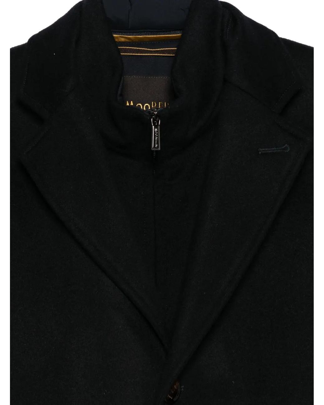 Moorer Black Single-Breasted Insulated Coat for men