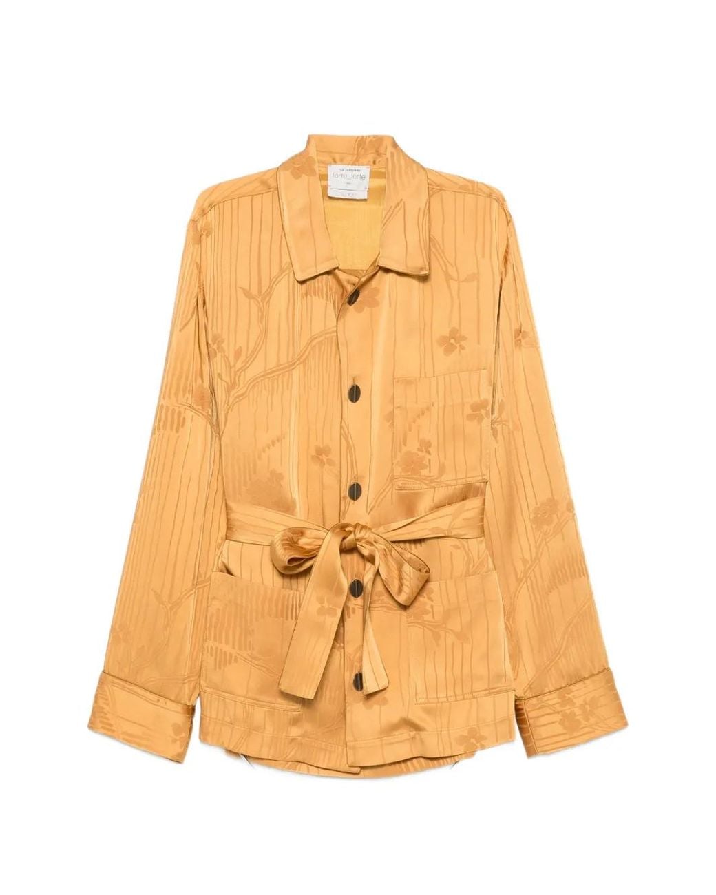 Forte_forte Metallic Belted Jacquard Jacket