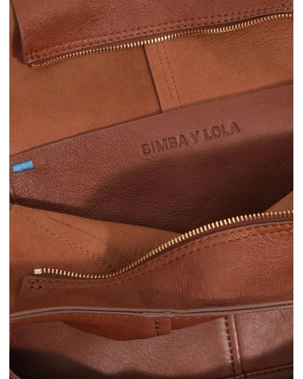 Bimba Y Lola Brown Medium Leather Paper Bag