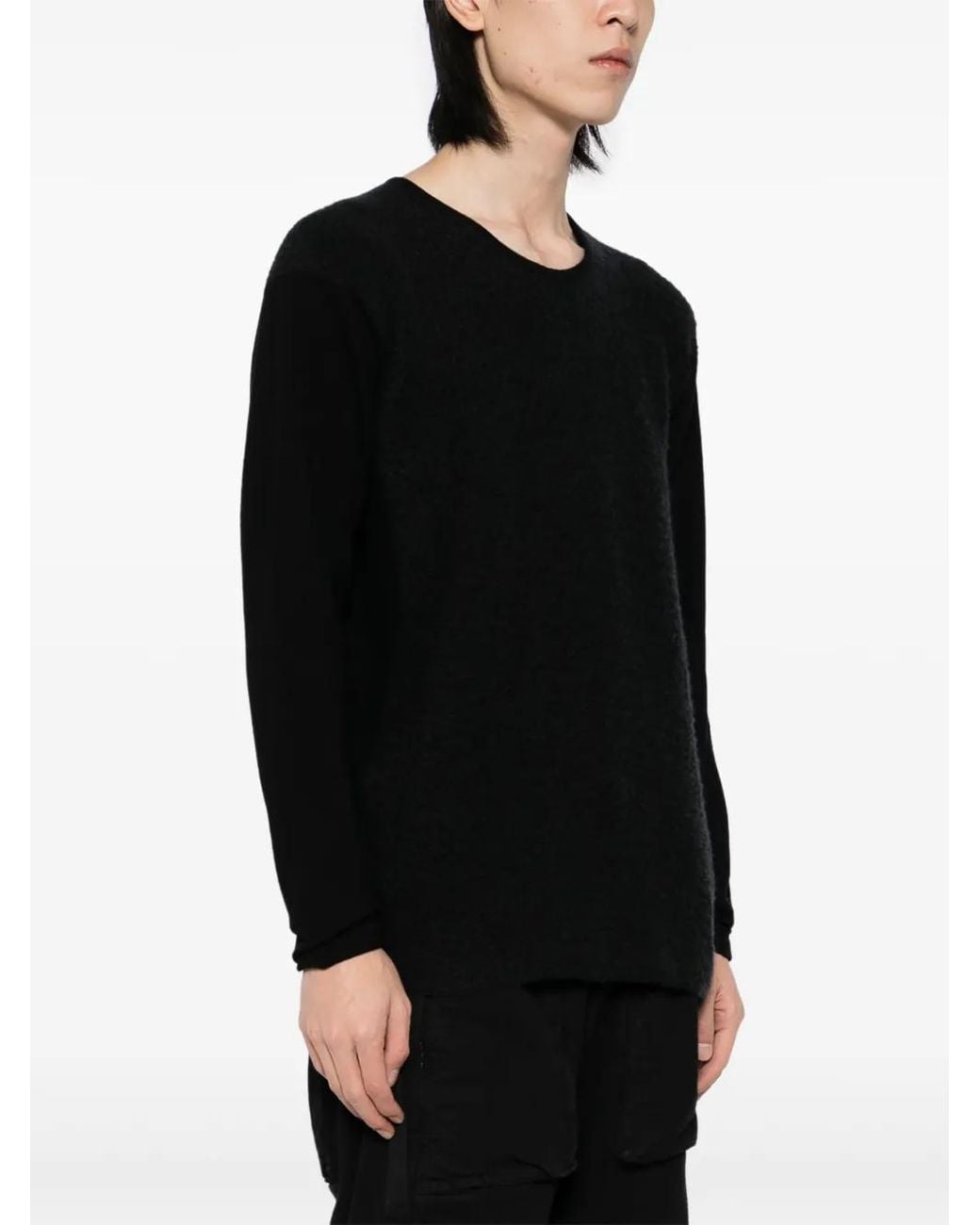 Label Under Construction Black Crew-Neck Jumper for men