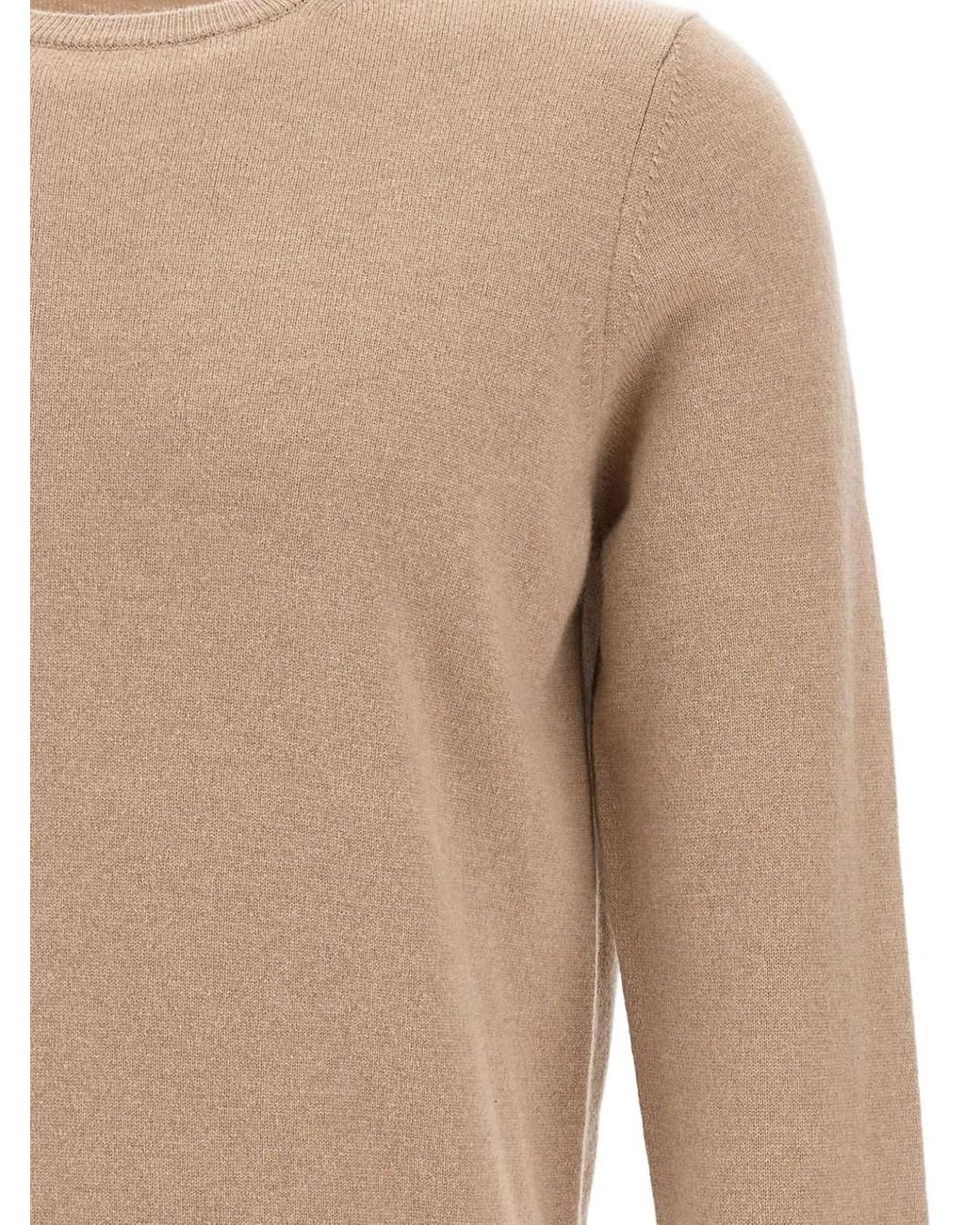 Kangra White Ribbed Crew-Neck Cashmere Sweater for men