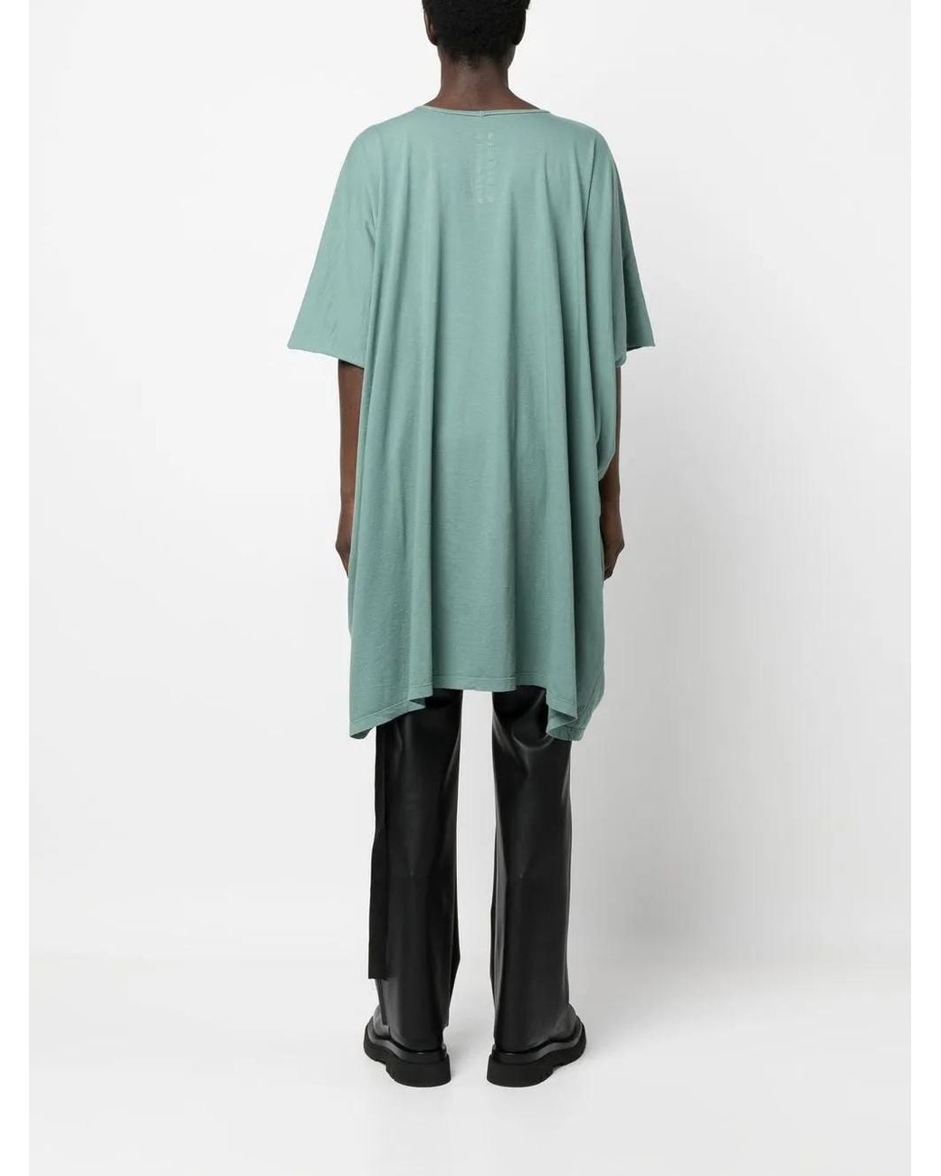 Rick Owens Green Tie-Front Short-Sleeved T-Shirt