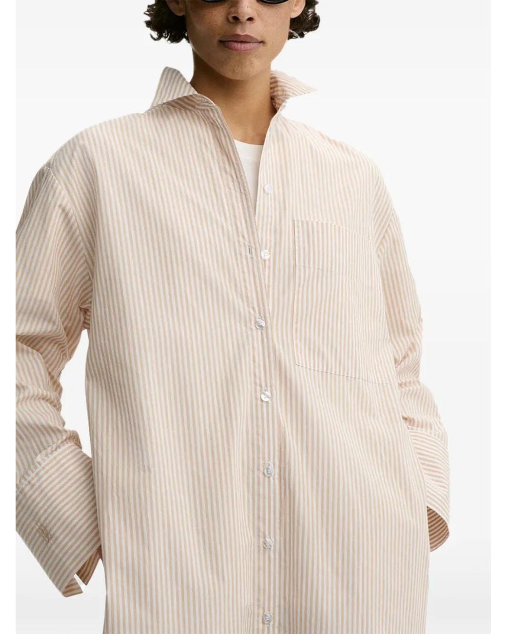 By Malene Birger White Perroti Striped Shirt Dress