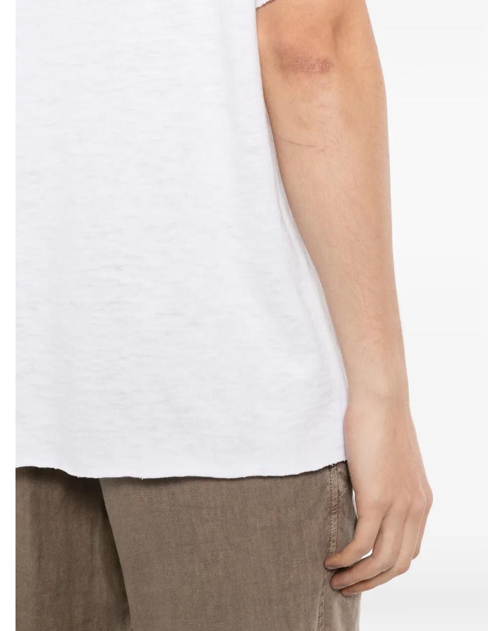 James Perse White T-Shirt À Manches Courtes Flammé for men