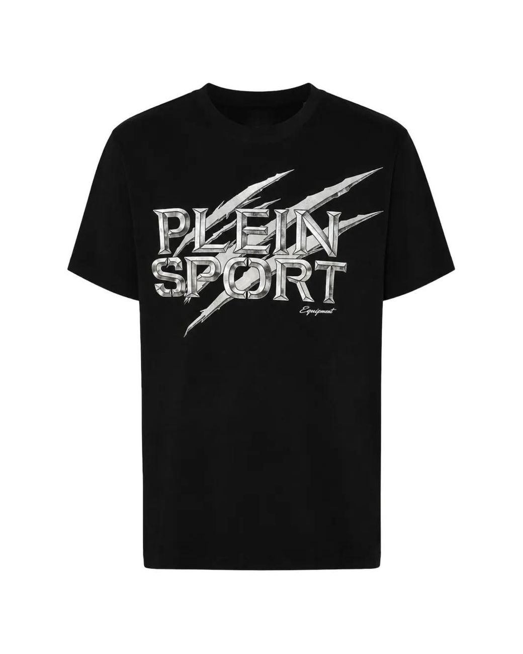 Philipp Plein Black Logo-Print Round-Neck T-Shirt for men