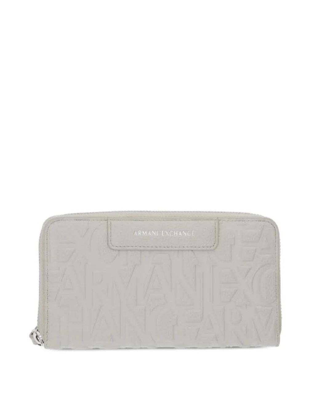 ARMANI EXCHANGE Gray Logo-Embossed Zip-Around Wallet