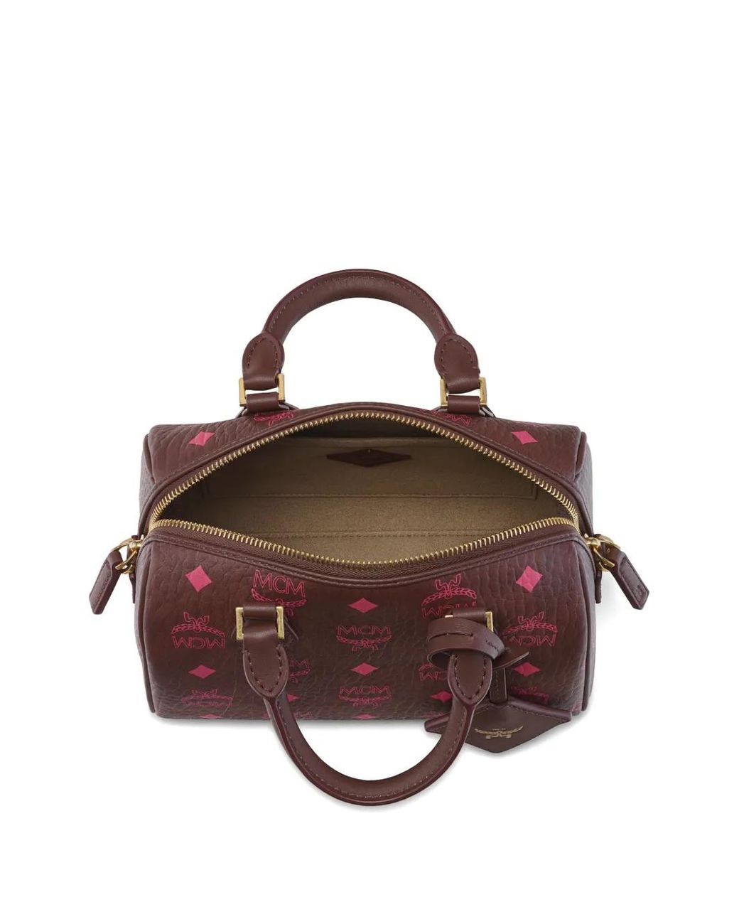 MCM Purple Maxi Visetos Ella Boston Bag