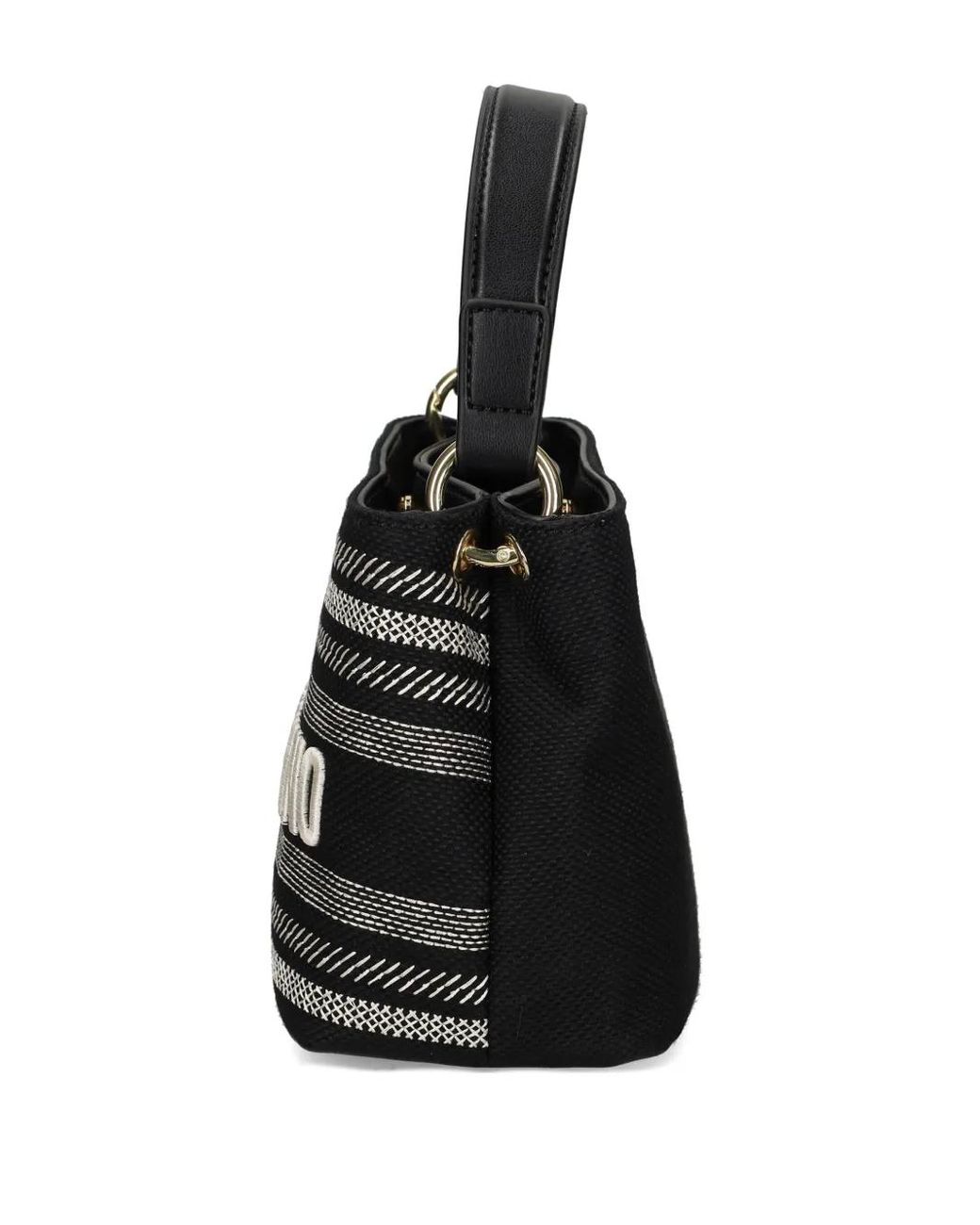 Love Moschino Black Logo-Embroidered Tote Bag