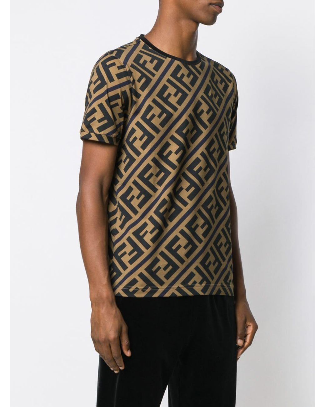 Fendi Ff Monogram T-shirt in Brown for Men | Lyst