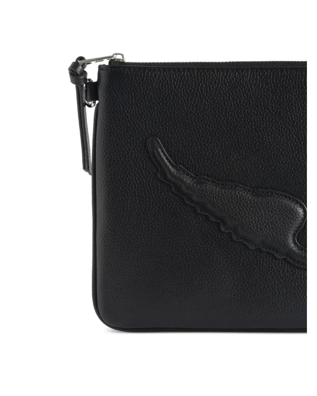 Zadig & Voltaire Black Angel Pouch Grained Leather
