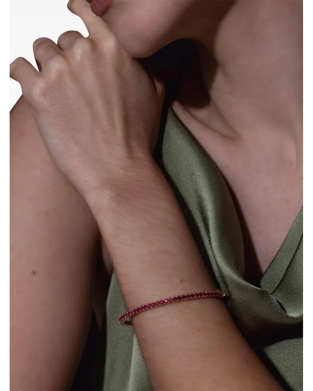 Kwiat White Stackable Ruby Bangle Bracelet