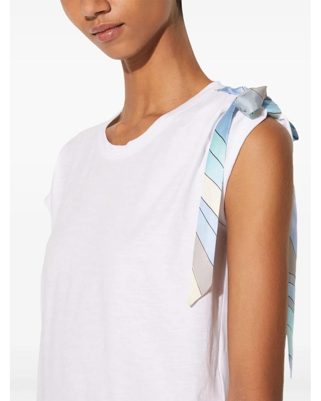 Camiseta con detalle de lazo Emilio Pucci de color White