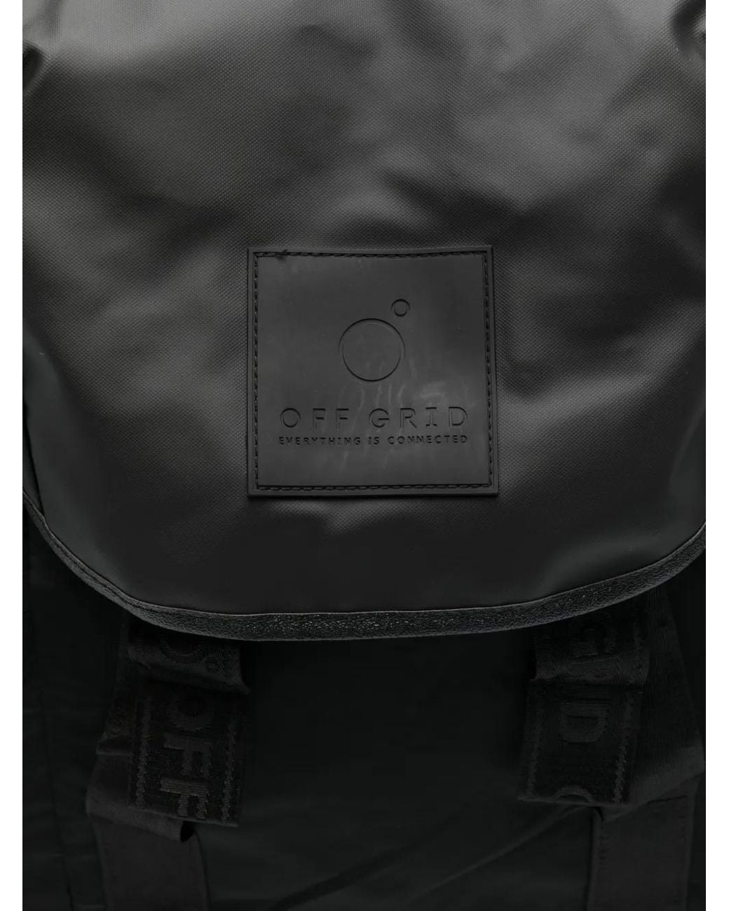 OFF GRID Black Flap Top Backpack