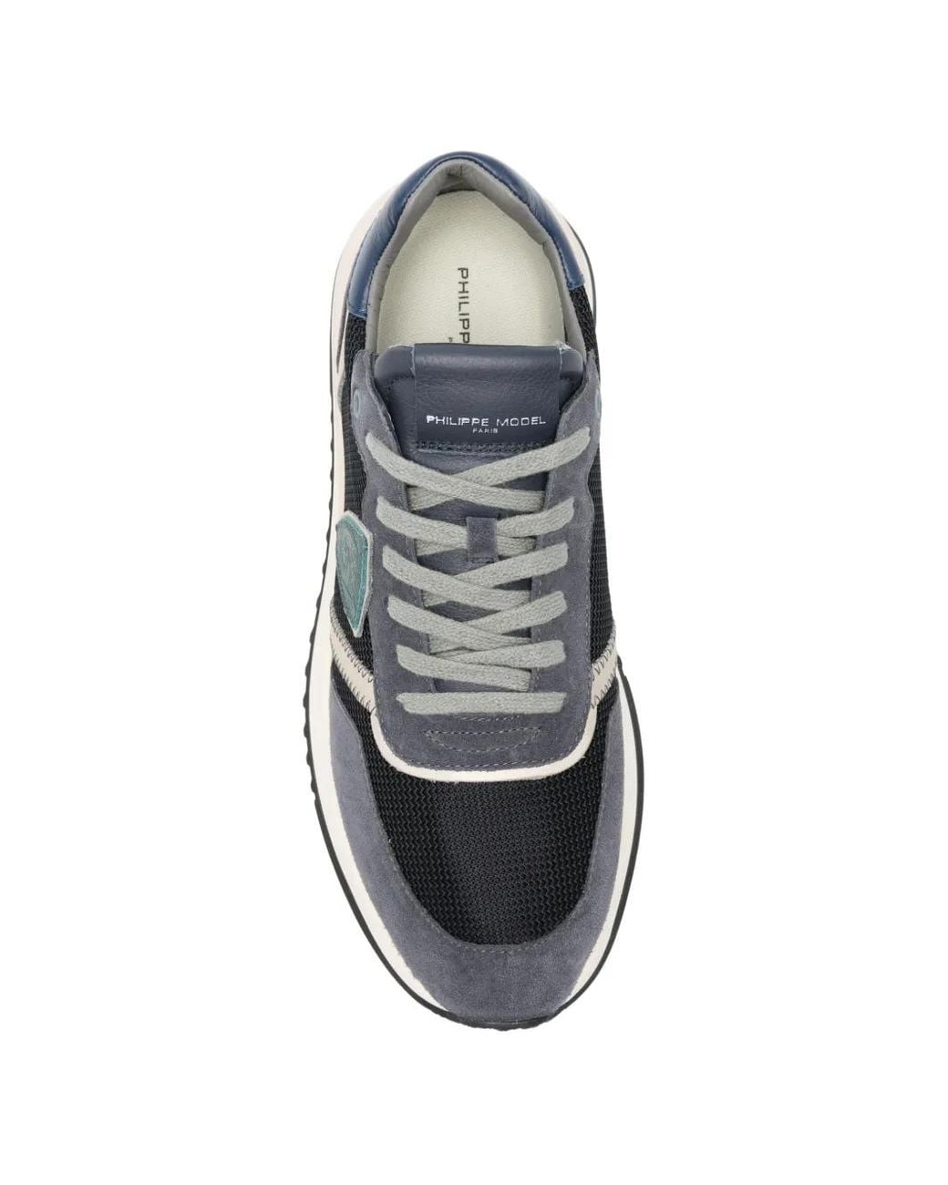 Philippe Model White Panelled Logo-Patch Sneakers for men